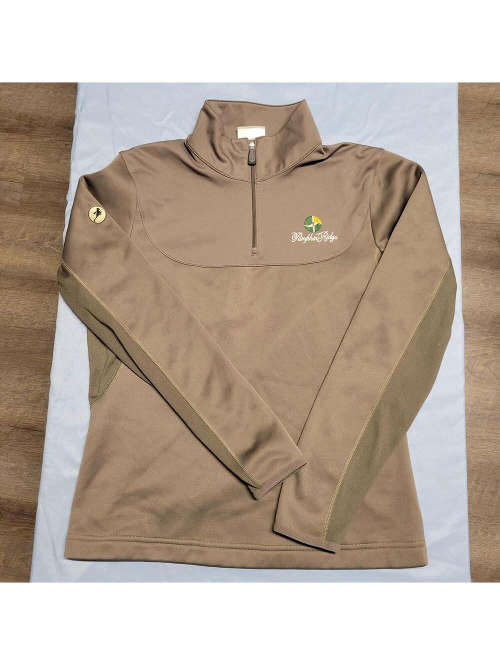 Nike Pumpkin Ridge Golf Quarter Zip Pullover Brown Size Small Therma-fit